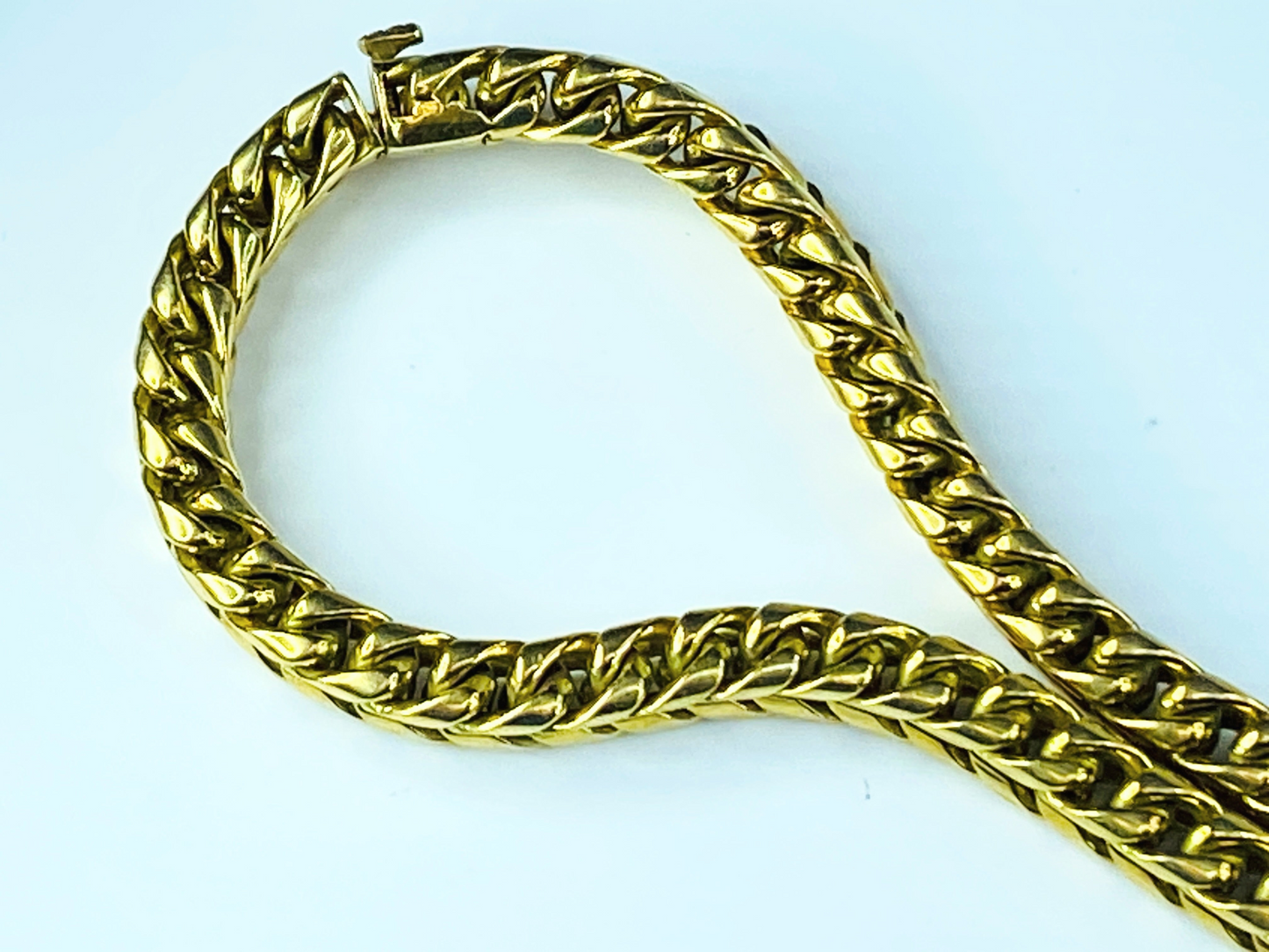18k Yellow Gold box Cuban Link necklace