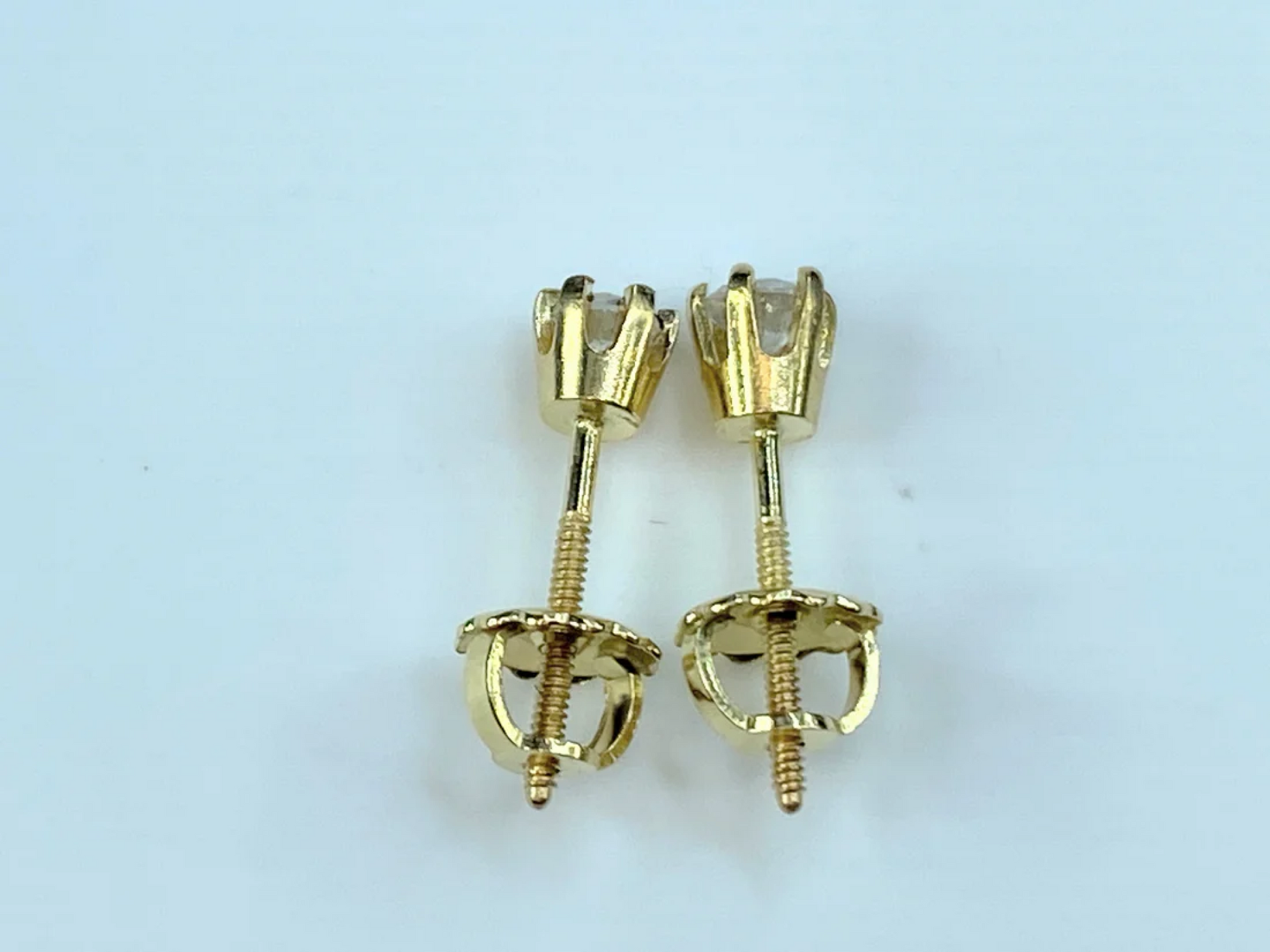 14k Yellow Gold 0.3ct Round Brilliant Cut Diamond 6 Prong Stud Earring JR8642