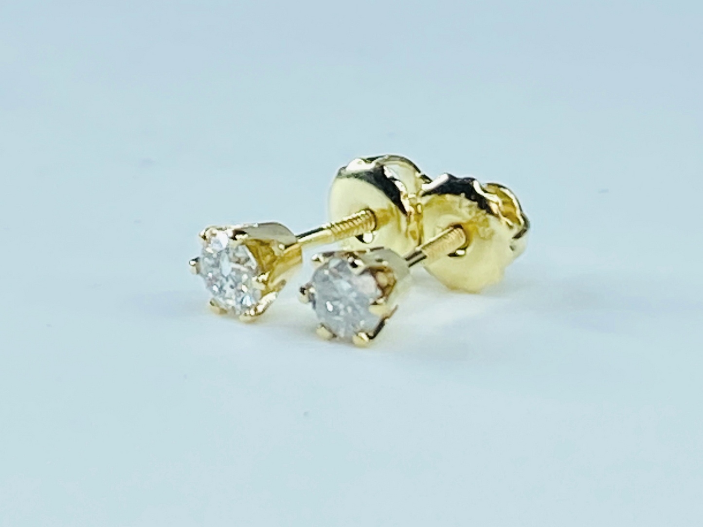 1/3ct Round Brilliant Diamond Solitaire White Gold Stud Earrings Classic JR8585