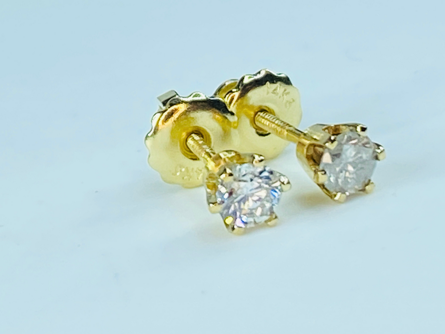 1/3ct Round Brilliant Diamond Solitaire White Gold Stud Earrings Classic JR8585