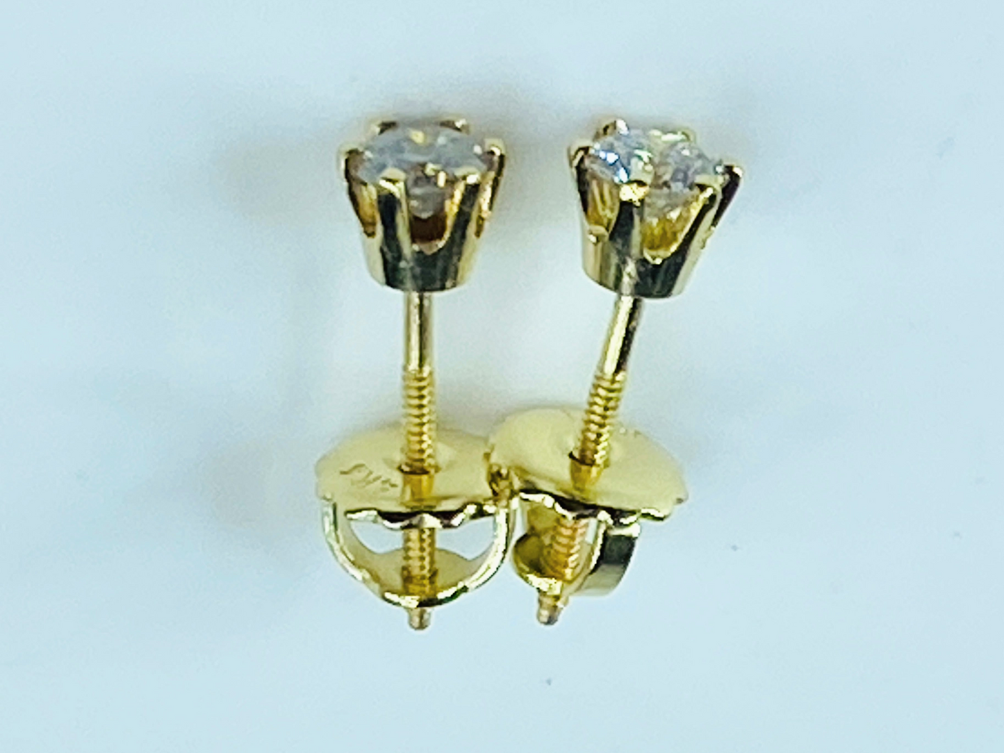 1/3ct Round Brilliant Diamond Solitaire White Gold Stud Earrings Classic JR8585