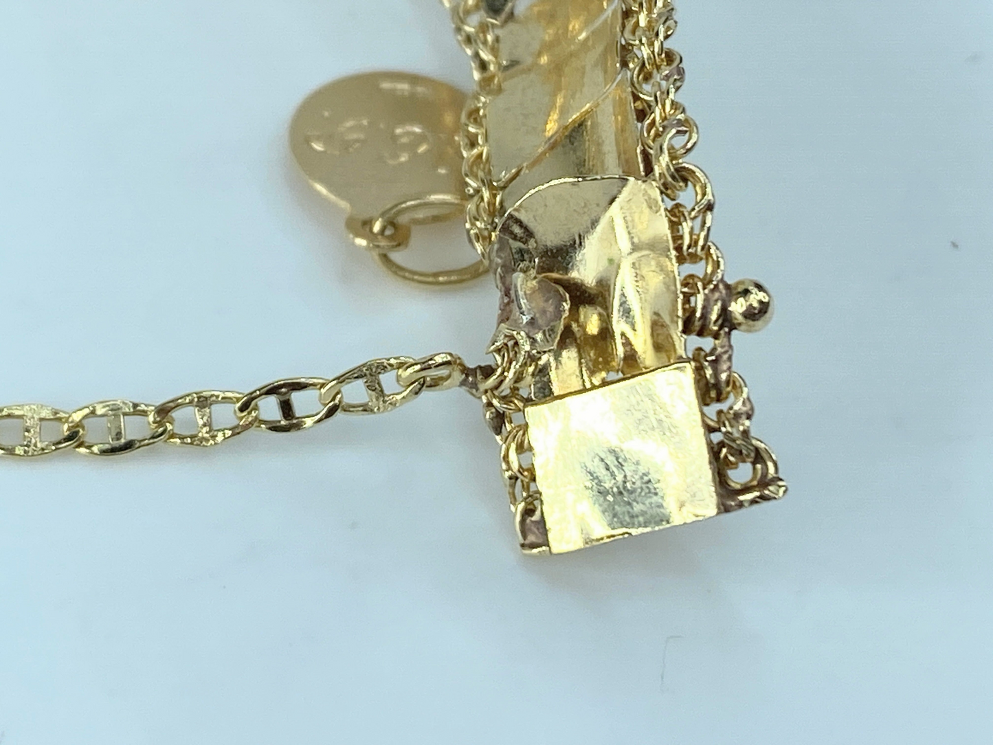 14K/18K seven charms high polish Rope charm bracelet JR9016