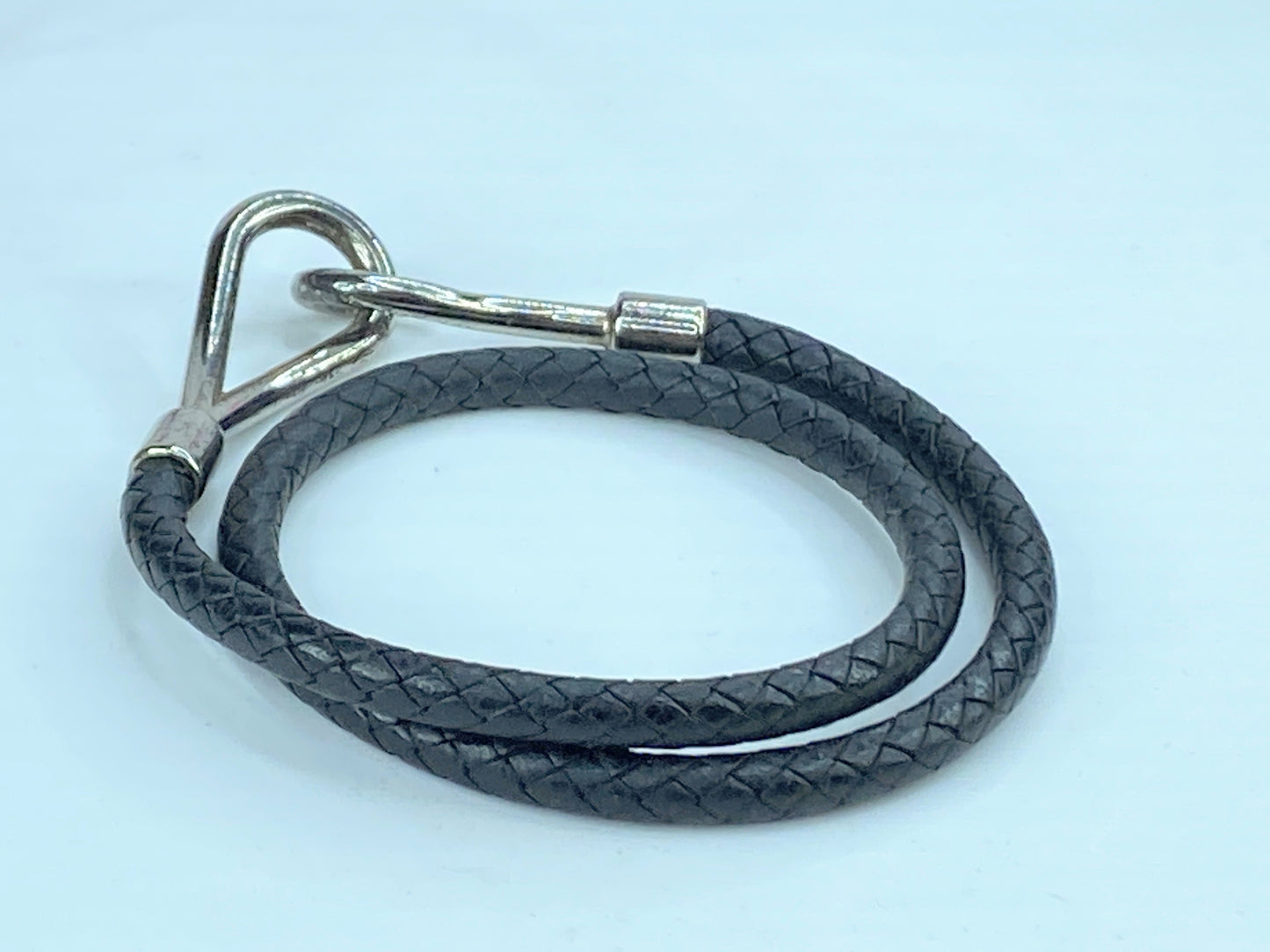 Hermès Jumbo braided Leather Hook Double Tour Wrap GS364