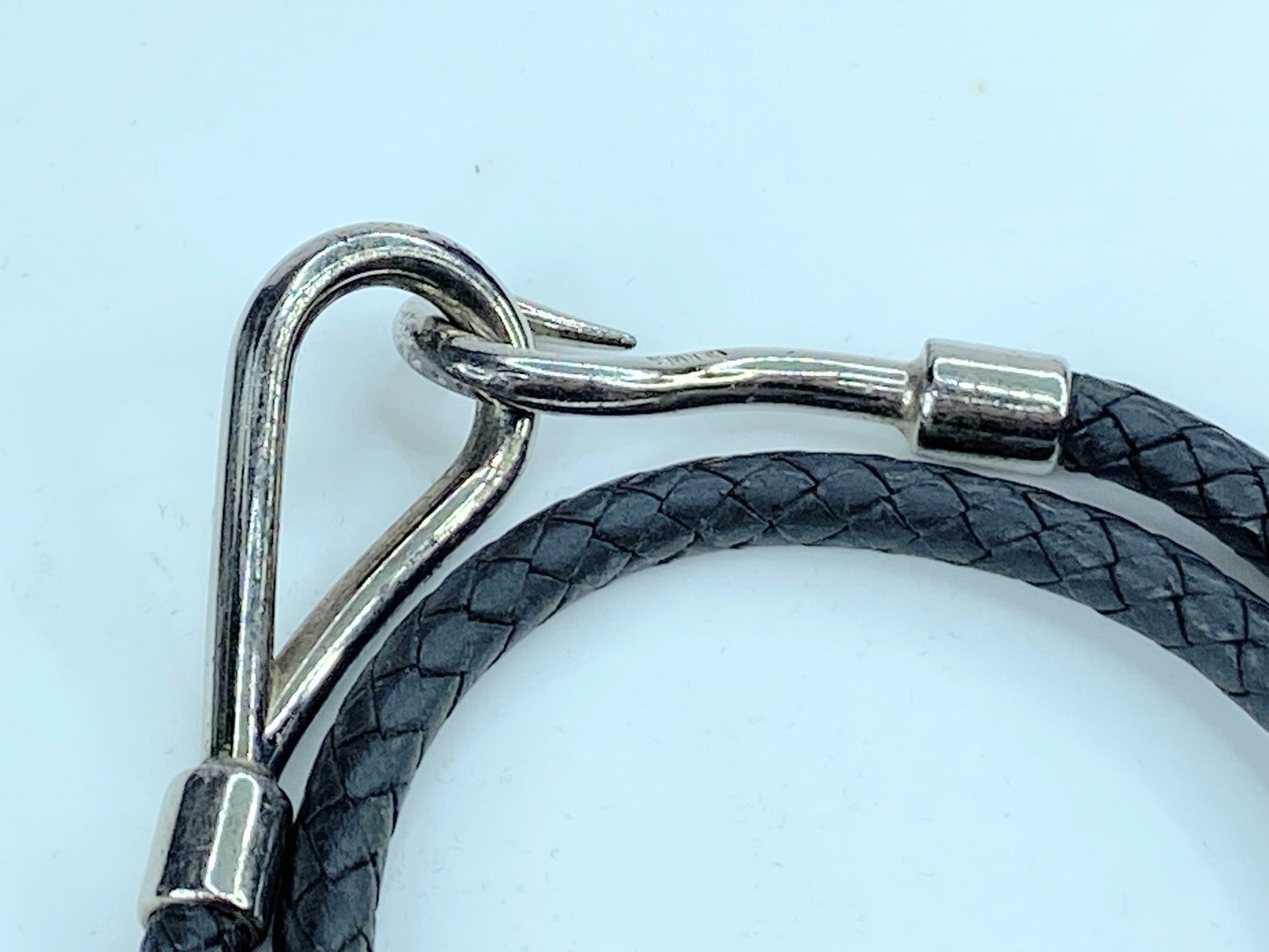 Hermès Jumbo braided Leather Hook Double Tour Wrap GS364