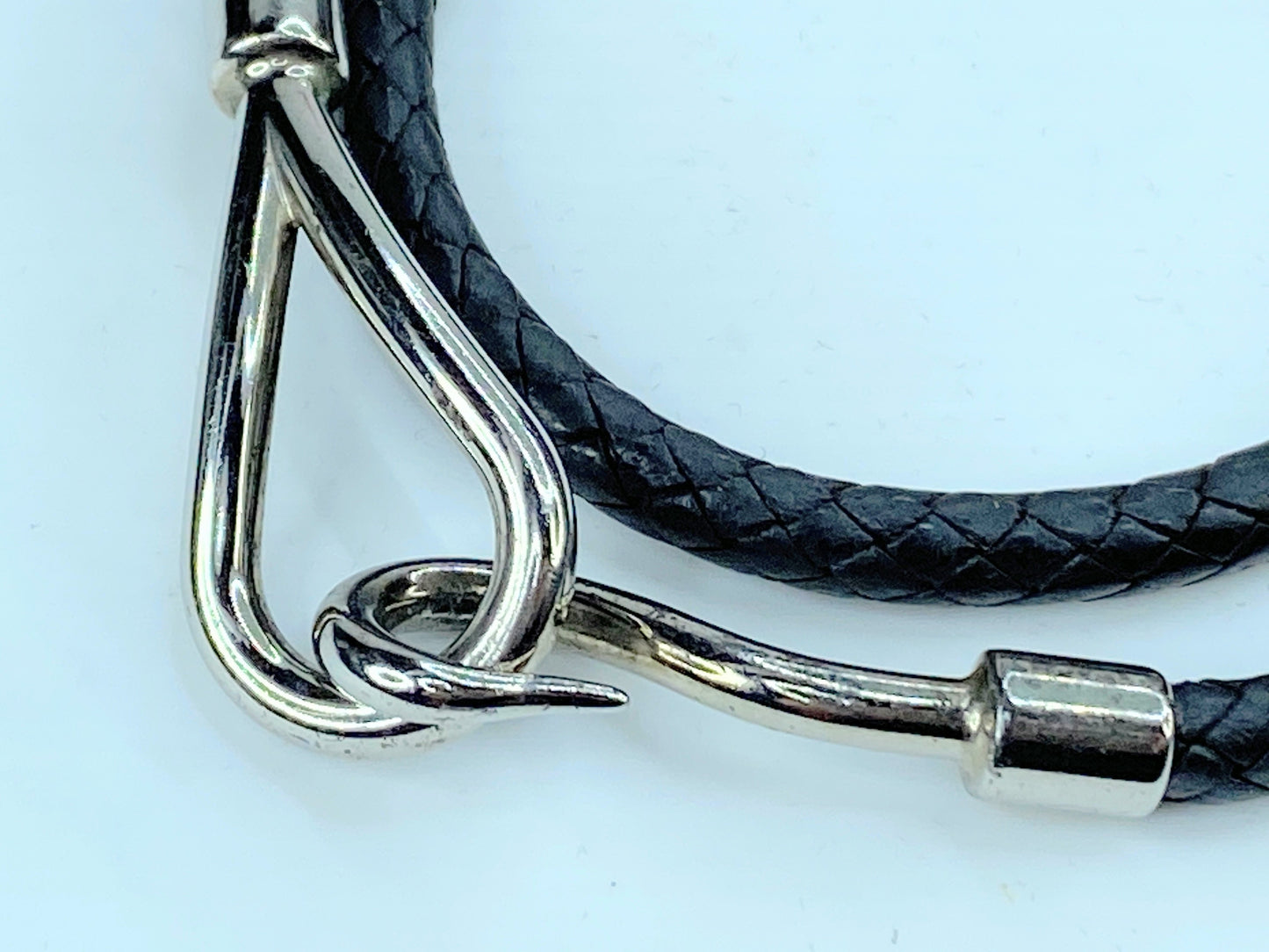 Hermès Jumbo braided Leather Hook Double Tour Wrap GS364