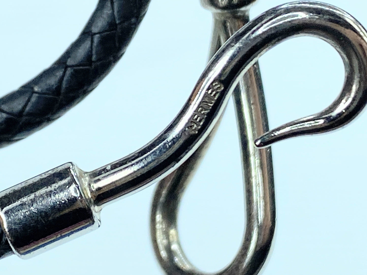 Hermès Jumbo braided Leather Hook Double Tour Wrap GS364