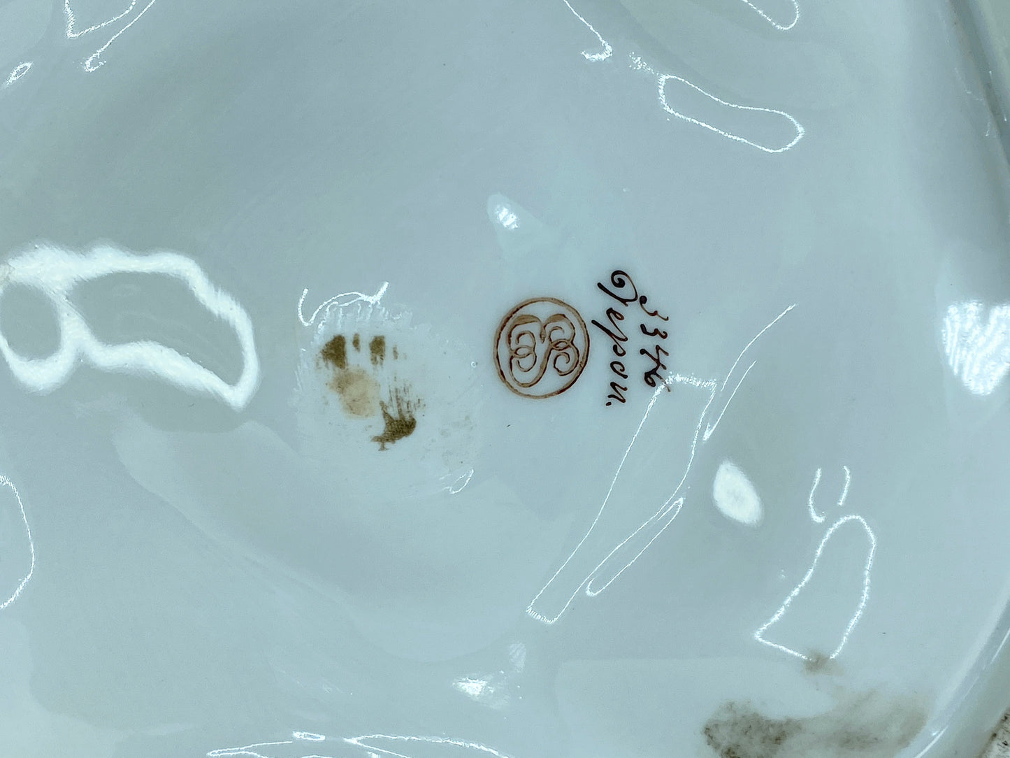 RARE 1861 German Erdmann Schlegelmilch hand-painted 5 well Oyster plate S431