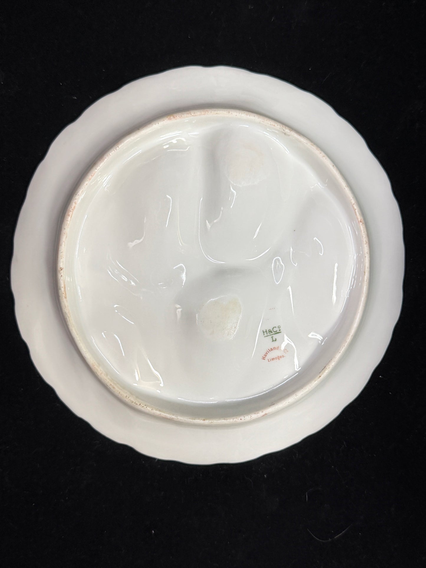 Antique Haviland Limoges Oyster Plate Gold Gilt Thistle 7.5" A881
