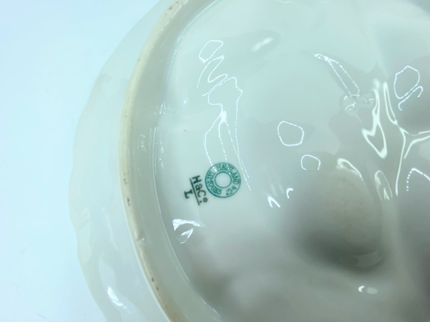 Antique Haviland & Co. Limoges Oyster Plate, Floral Circa 1880's 8 3/8" A439