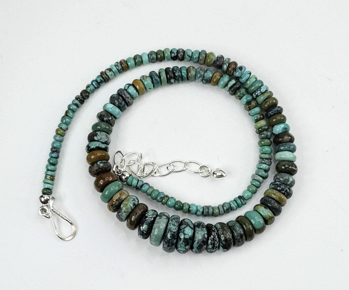 Jay King sterling silver natural Graduated Rondelle Turquoise Beads JR9371