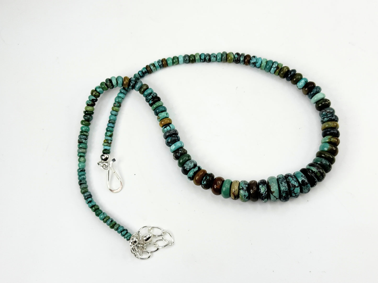 Jay King sterling silver natural Graduated Rondelle Turquoise Beads JR9371