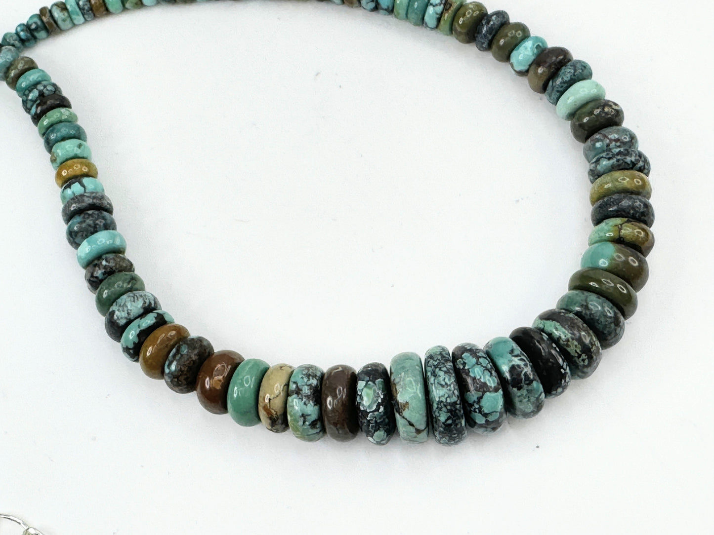 Jay King sterling silver natural Graduated Rondelle Turquoise Beads JR9371