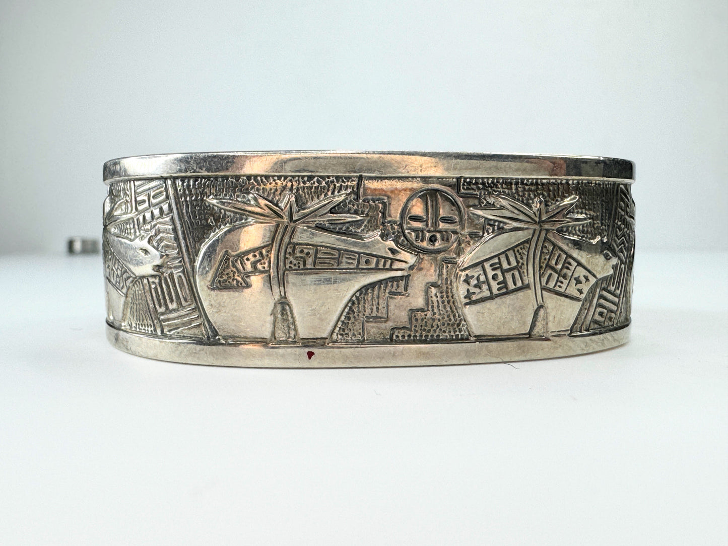 Sterling Southwestern Cuff Bracelet Pueblo Roderick & Marilyn Tenorio JR9379