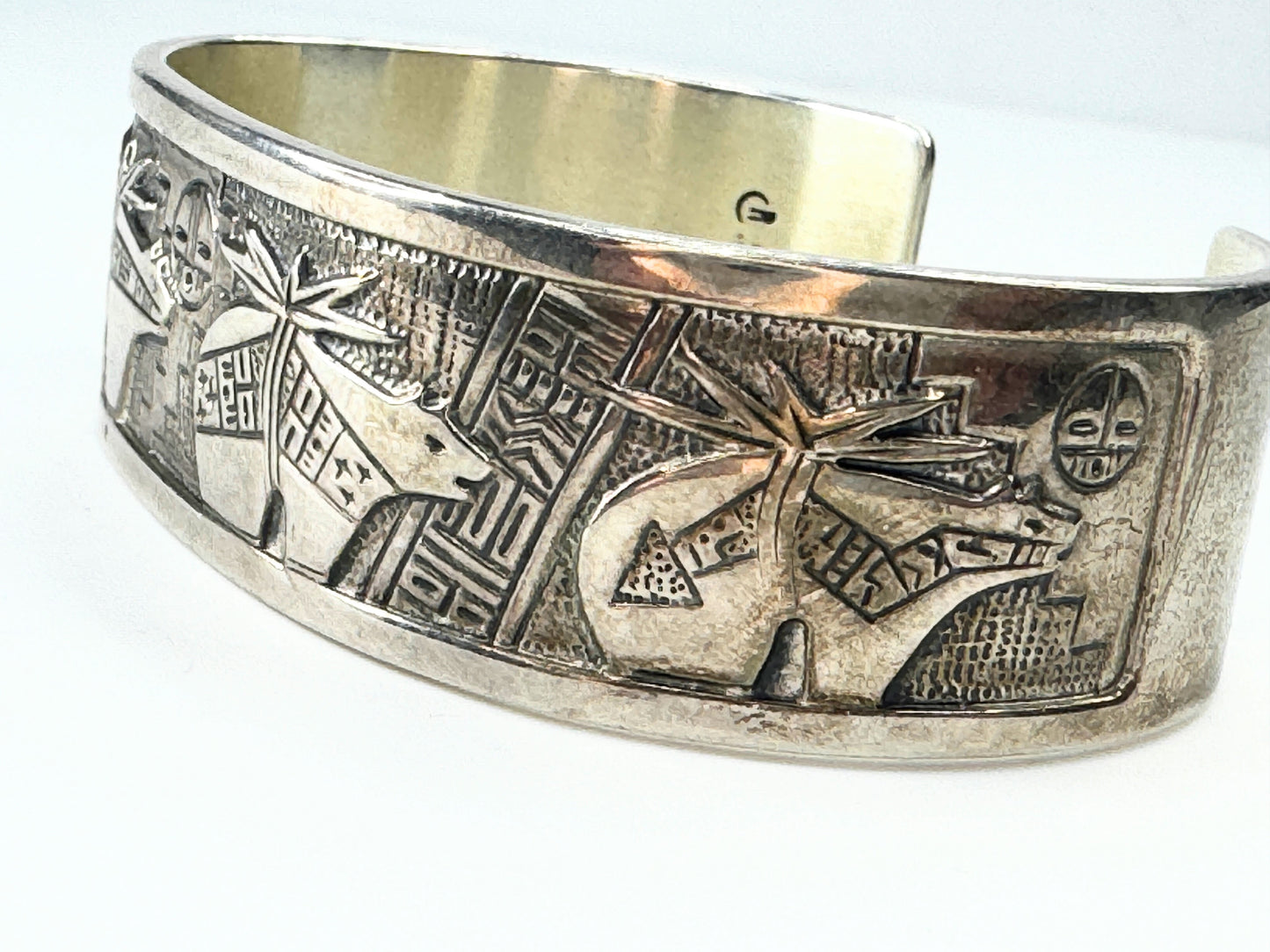 Sterling Southwestern Cuff Bracelet Pueblo Roderick & Marilyn Tenorio JR9379