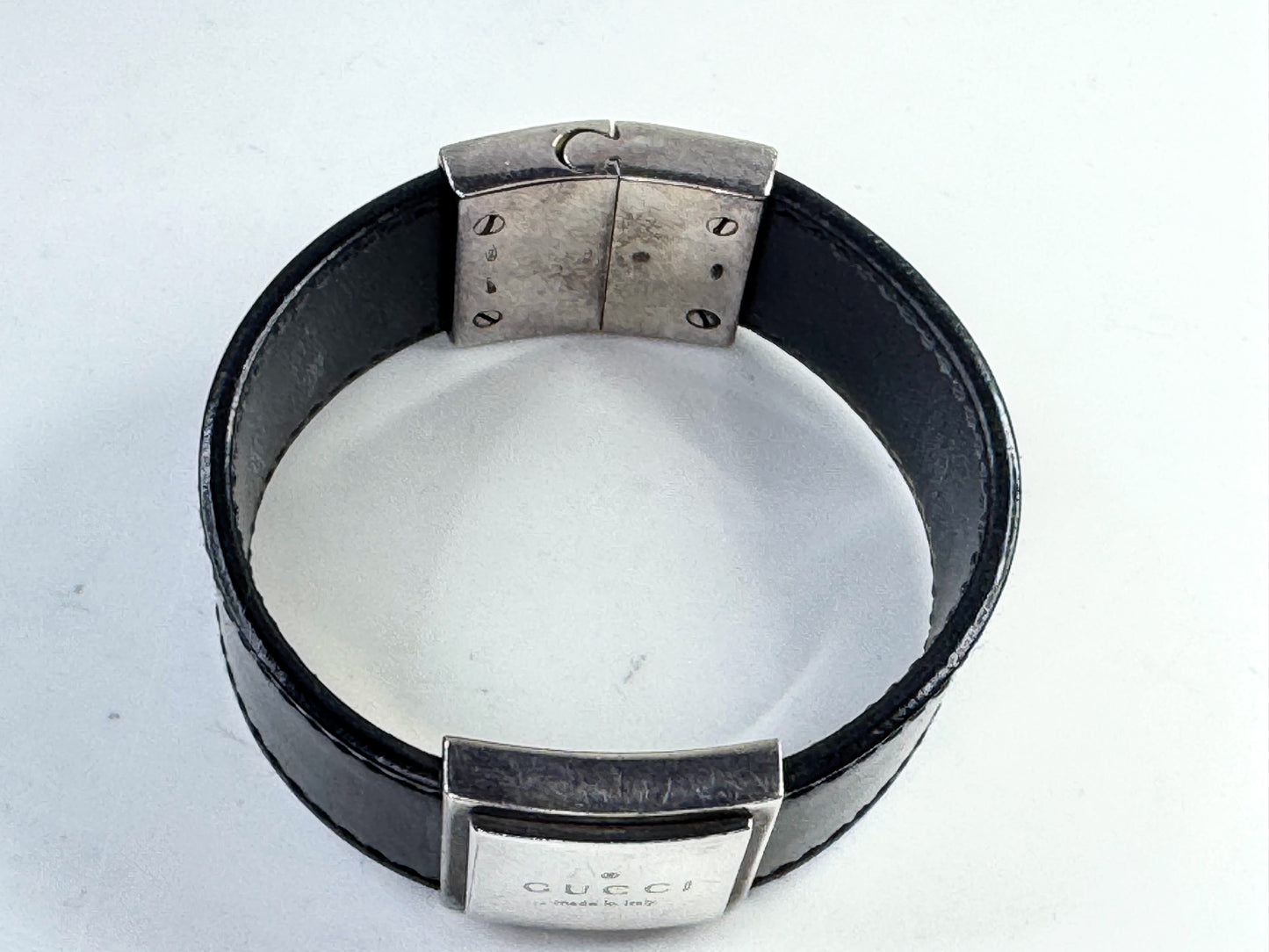 Vintage Gucci Sterling Silver Cuff Bracelet 7 7/8" JR1627