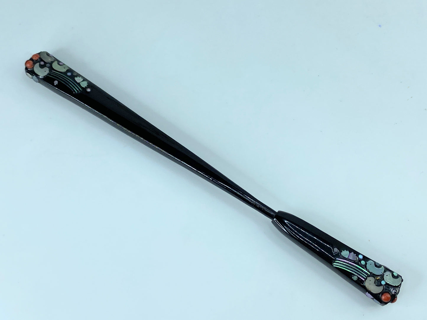 Mid age Kanzashi kimono Hair stick , Mother-Of-Pearl, Silver, Gold Wire GS395