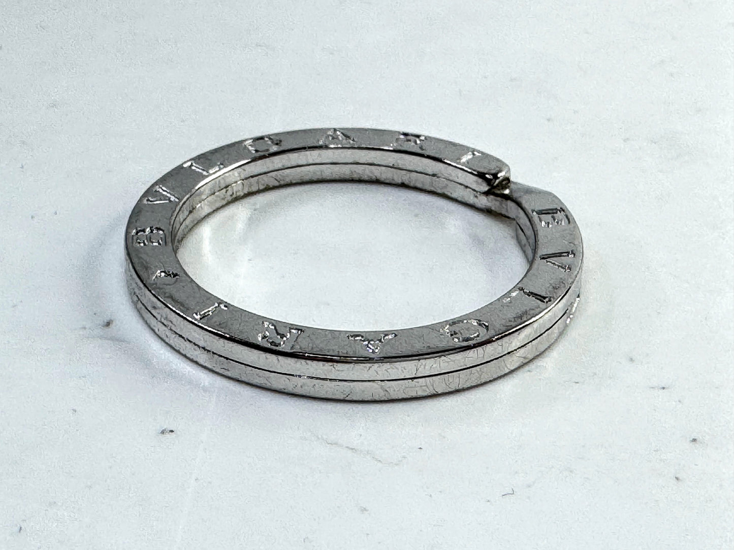 New old stock Bvlgari B.zero1 Sterling Silver Keyring 33.5mm Key Holder SS336