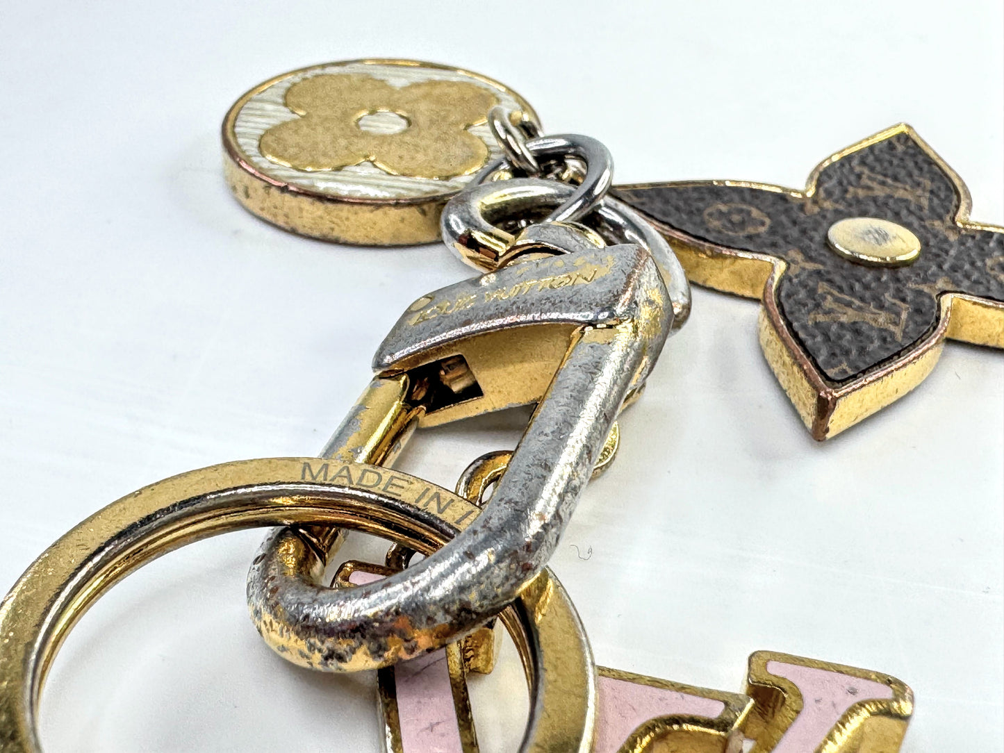 Vintage Louis Vuitton Fleur De Monogram Bag Charm Key Chain SS341