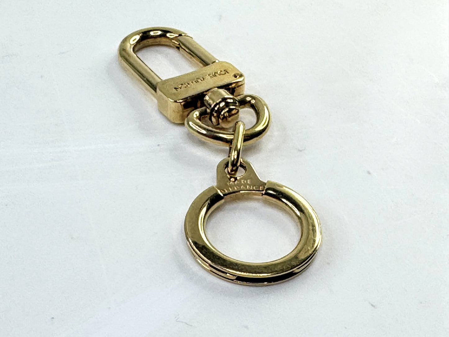 Vintage Louis Vuitton Gold Tone Bag Charm Key Holder Dual Ring SS342