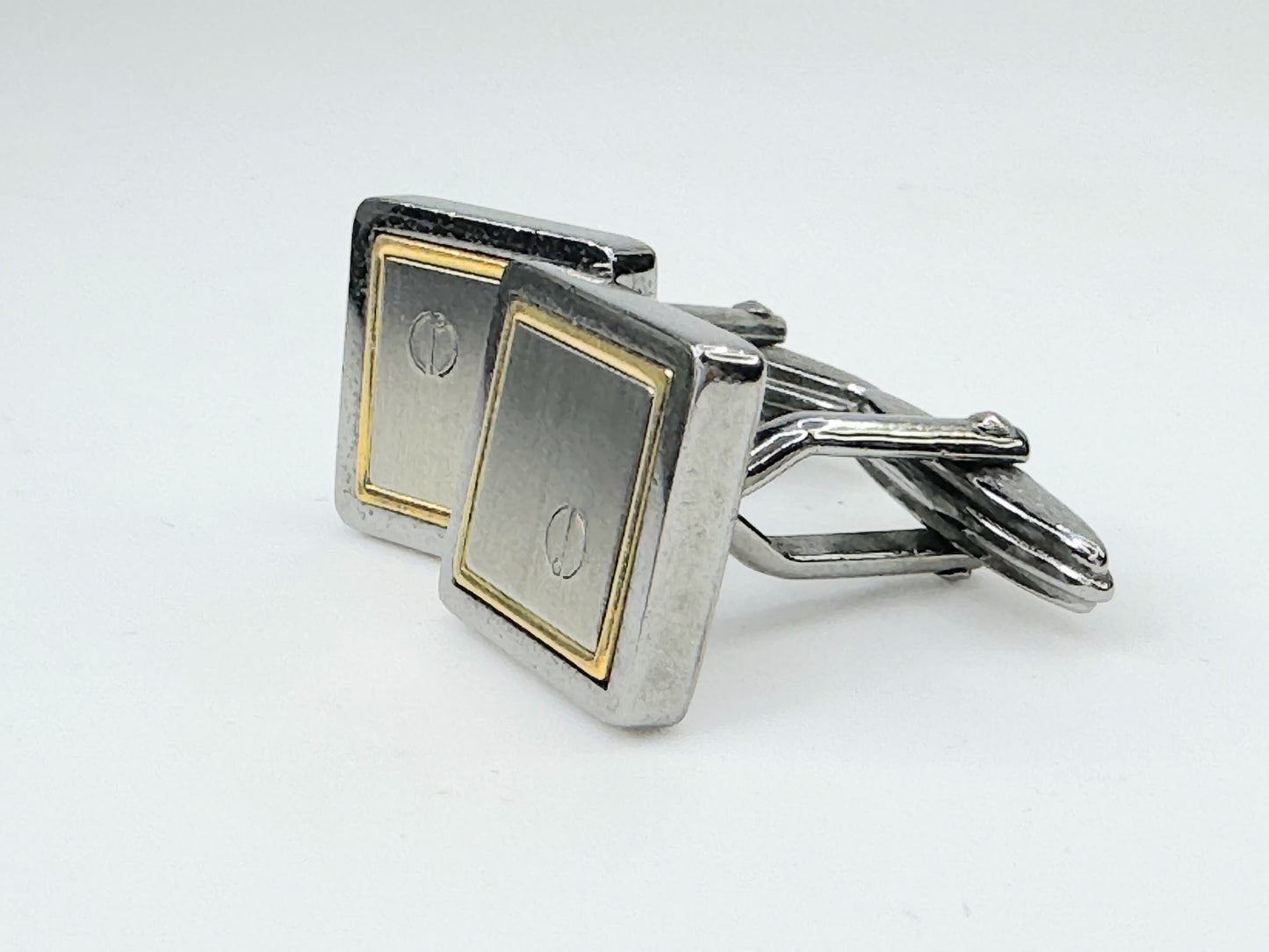 Vintage DUNHILL Cuffs D Mark Gold & Silver gilt Authentic JR9471