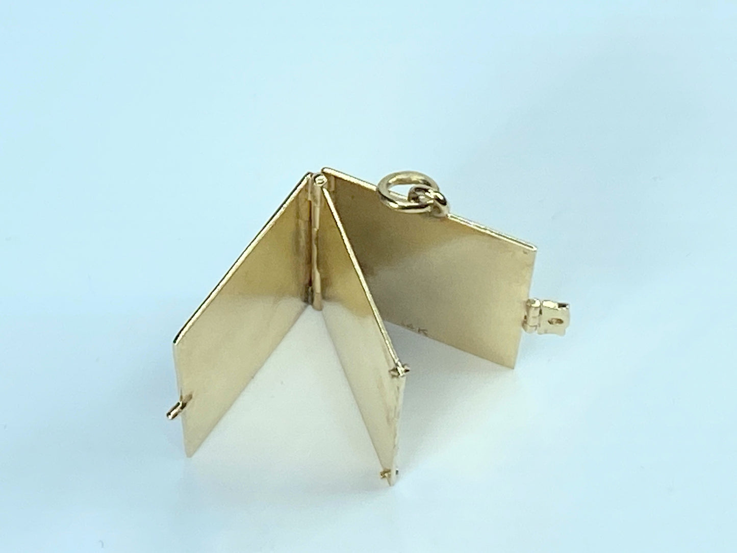 Art Deco 14K 4 Gold Picture Book Pendant 1 1/8"