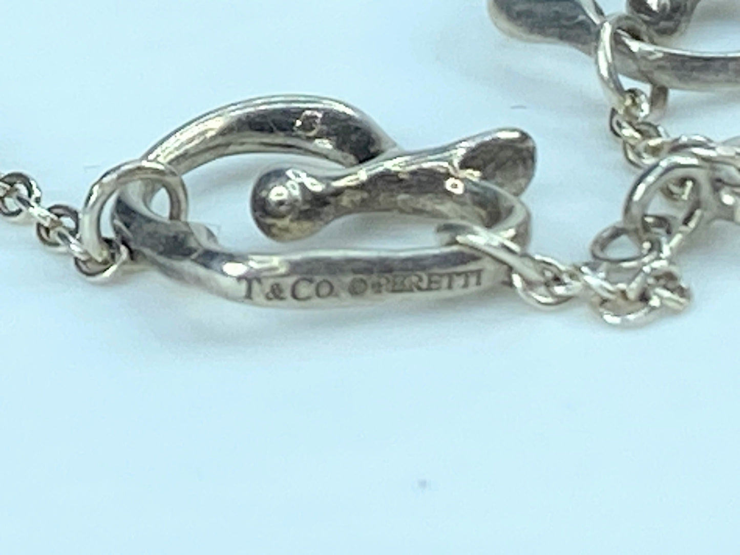 Tiffany & Co. Sterling Elsa Peretti Silver 5 Apple Charm bracelet
