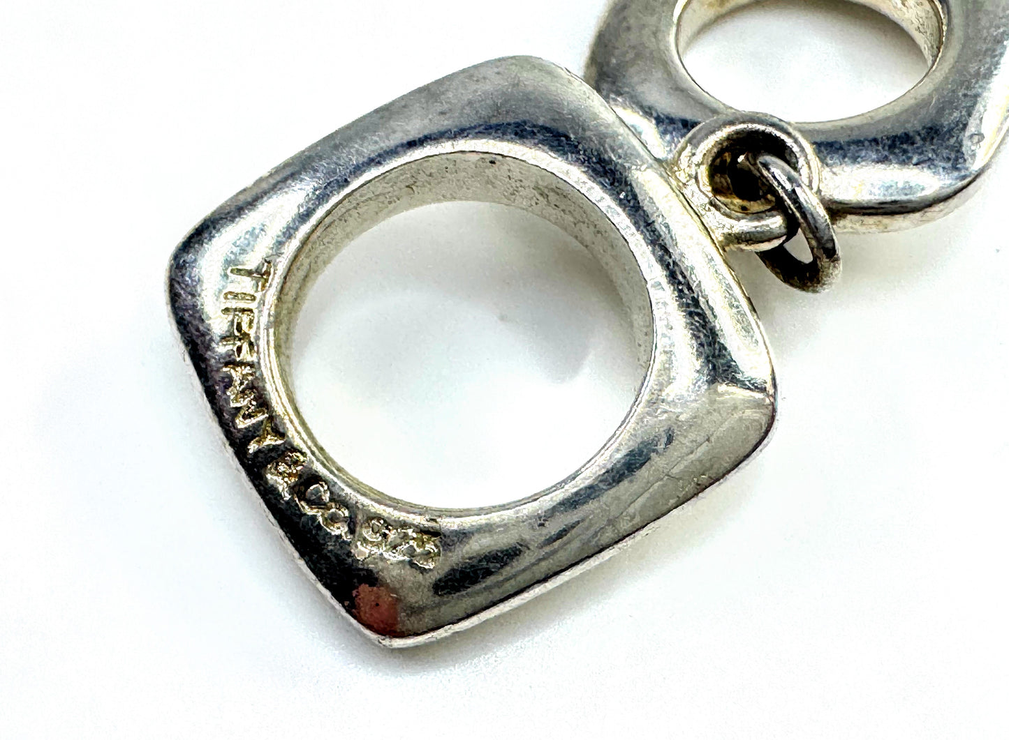 Vintage Tiffany & Co Sterling Silver Square Cushion Toggle Bracelet JR1636