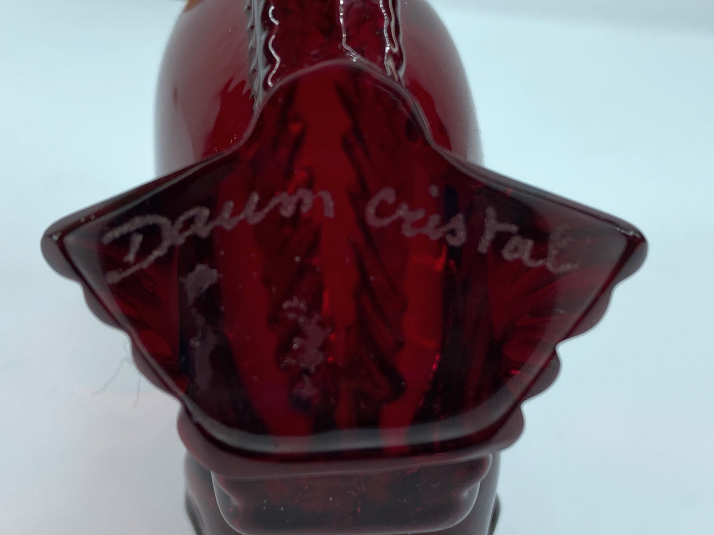 Daum French red crystal figure of a swimming fish