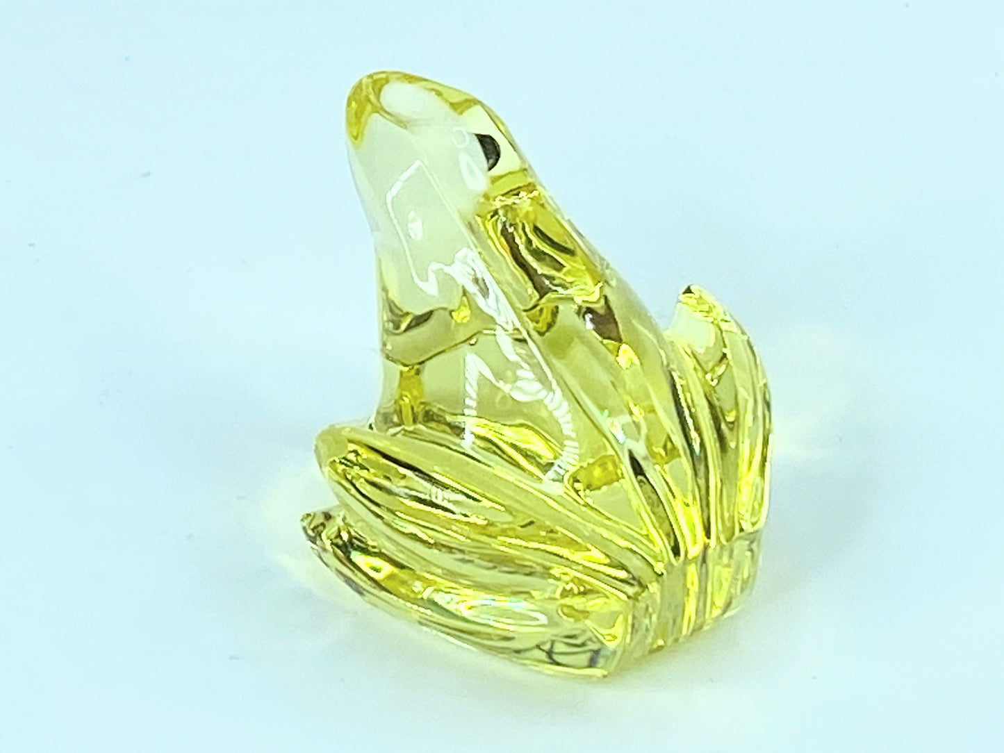 Baccarat Crystal Topaz Yellow Mini Frog Figurine
