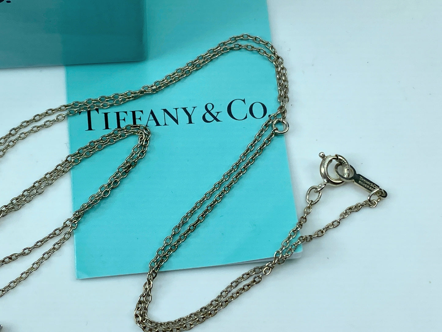 Tiffany & Co Sterling silver Initial "T" large pendant necklace 27.5" 8.4 JR343