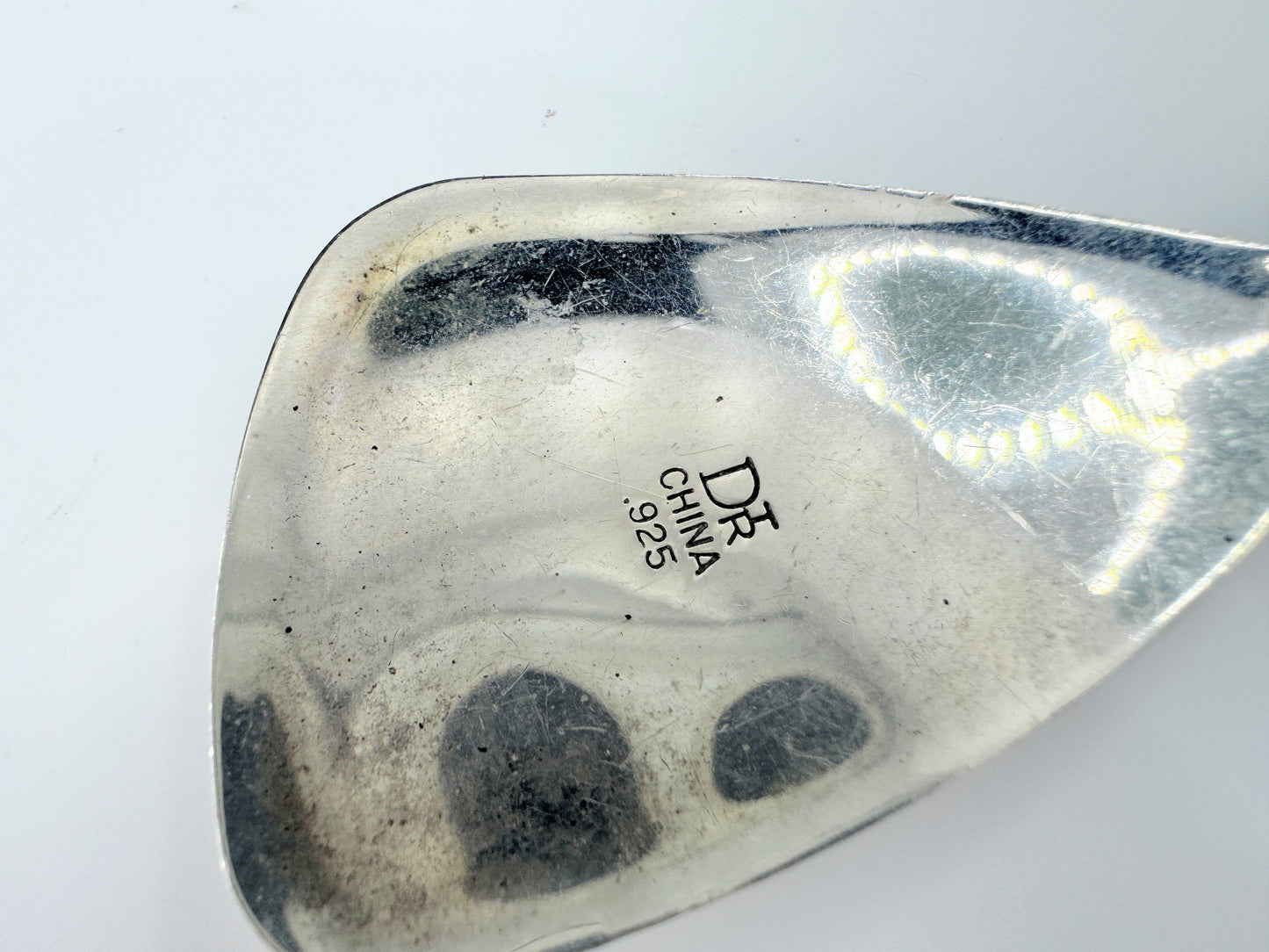 2 3/4" Jay King Sterling Silver Spiny Oyster inlay pendant 17.8g JR9503