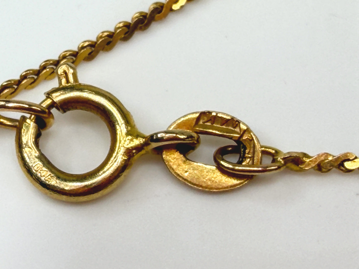 Vintage 14K Gold Pave Sapphire Cross Pendant Necklace 17.5" JR1506
