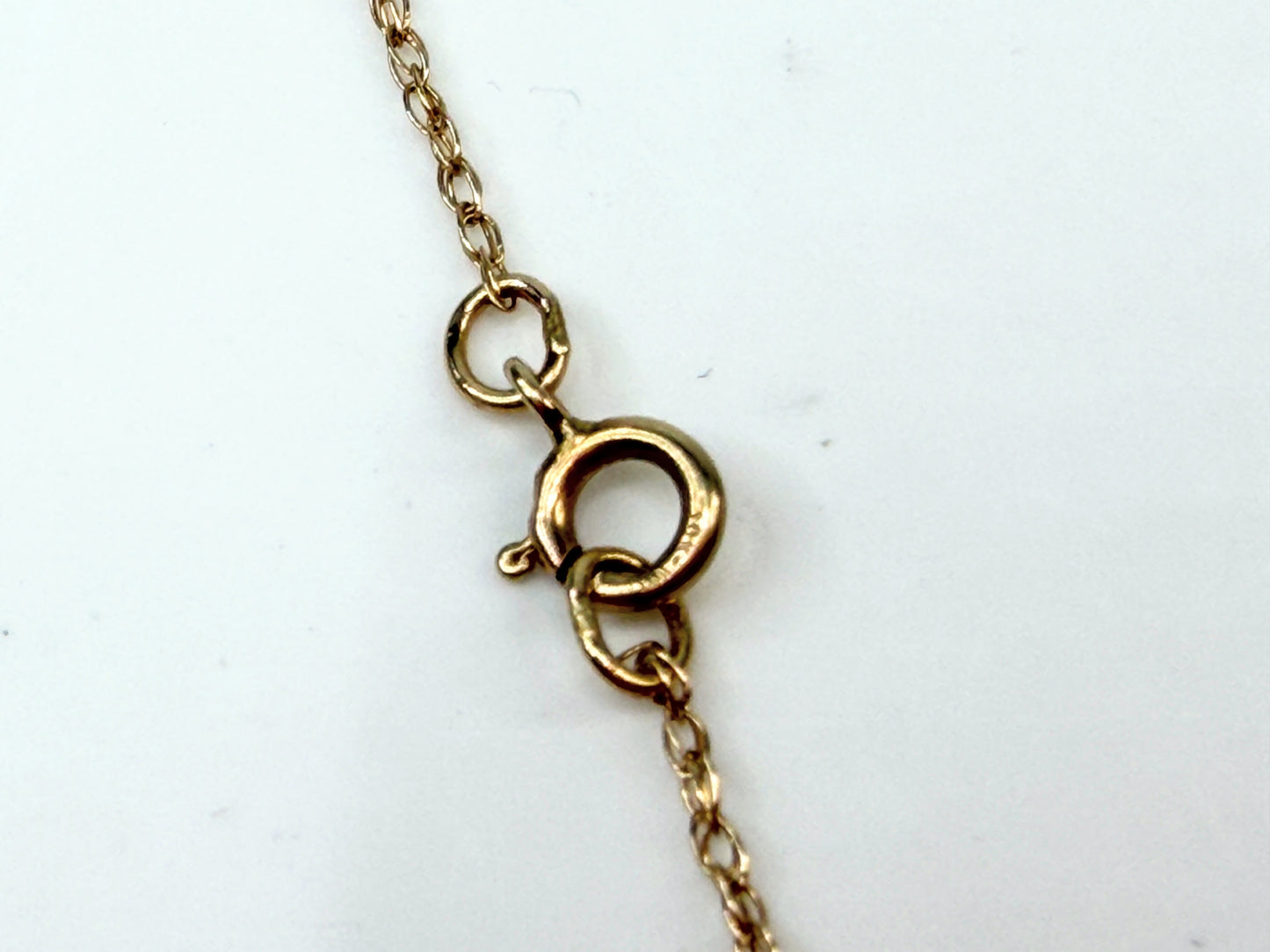 Vintage 14K Gold Chain 10K Gold Diamond Cross Pendant Necklace 20" JR1508