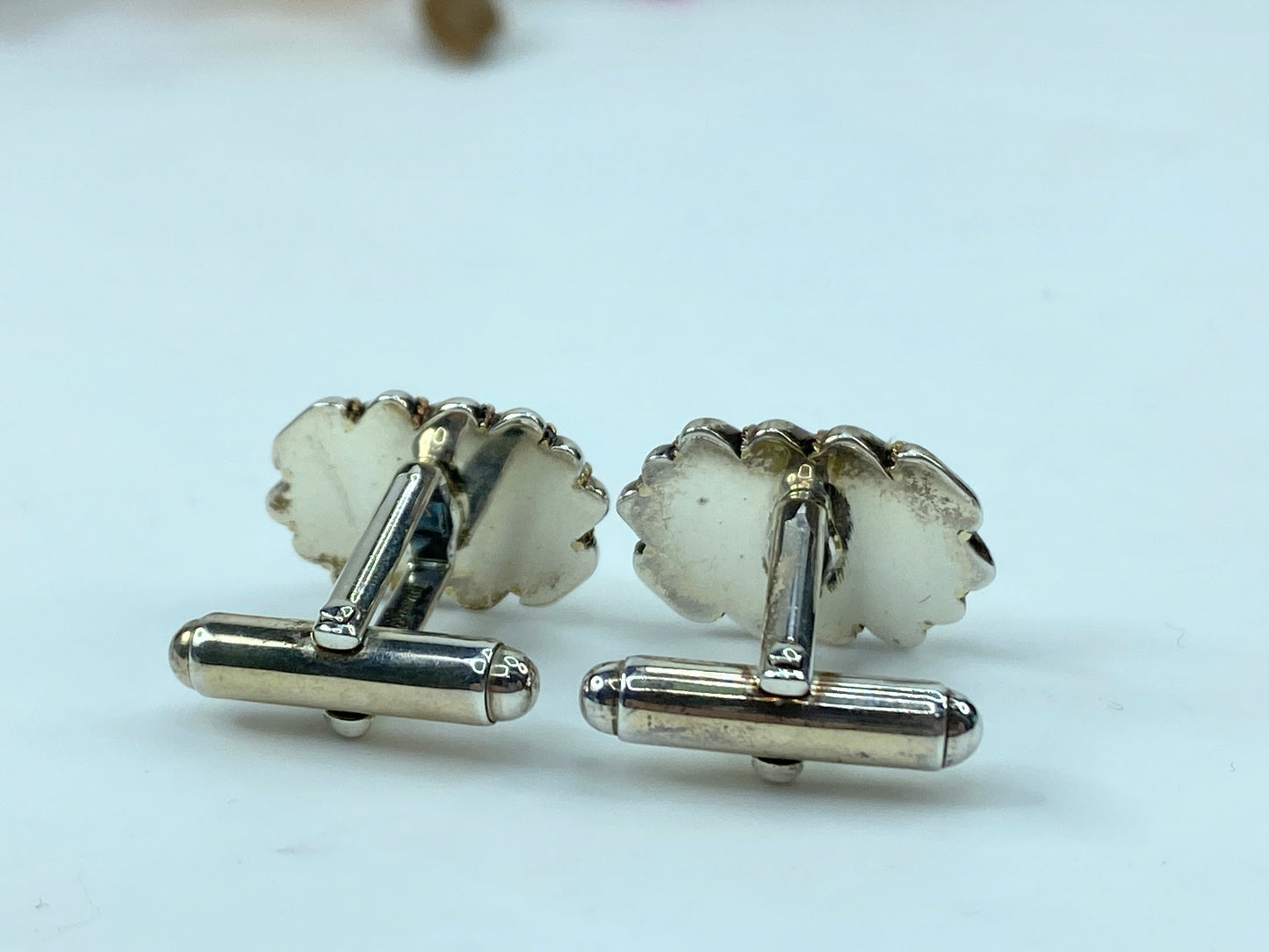 Tiffany & Co. Sterling Silver and 18K Yellow Gold Cufflinks in box JR381