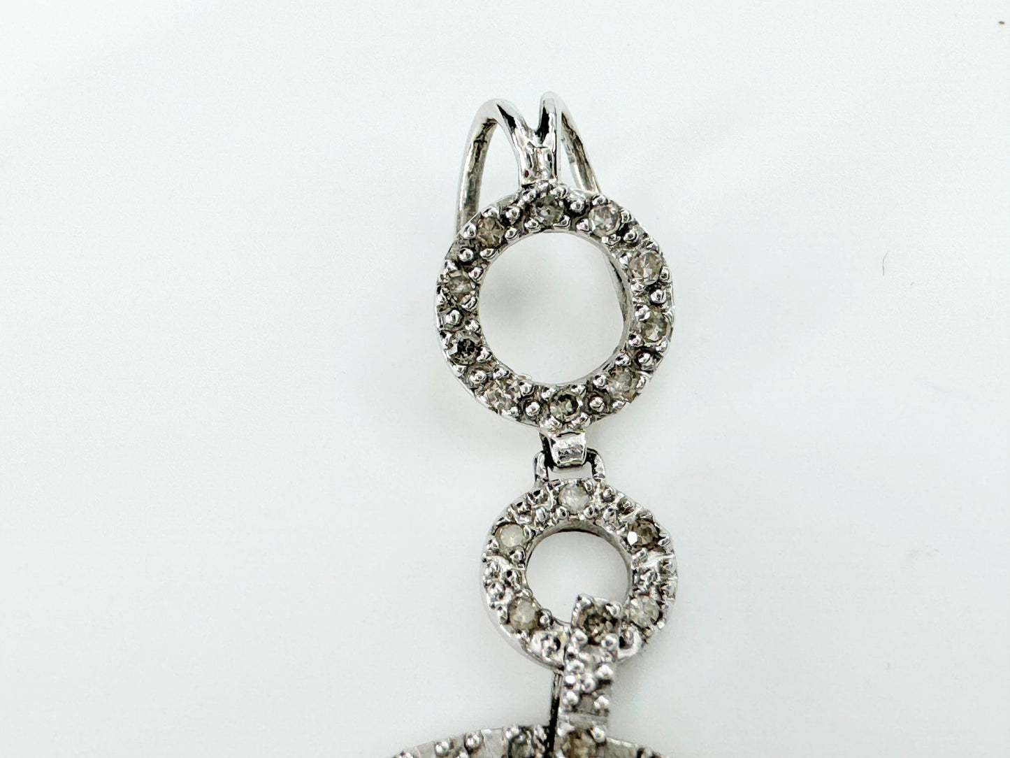 White Gold Diamond Multi-Circle Eternity Drop Pendant 10K 1/4ct 2.4g JR9403