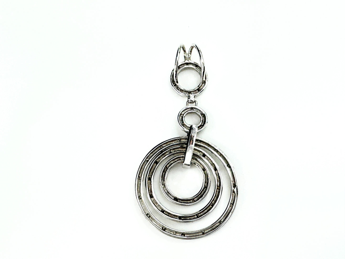 White Gold Diamond Multi-Circle Eternity Drop Pendant 10K 1/4ct 2.4g JR9403