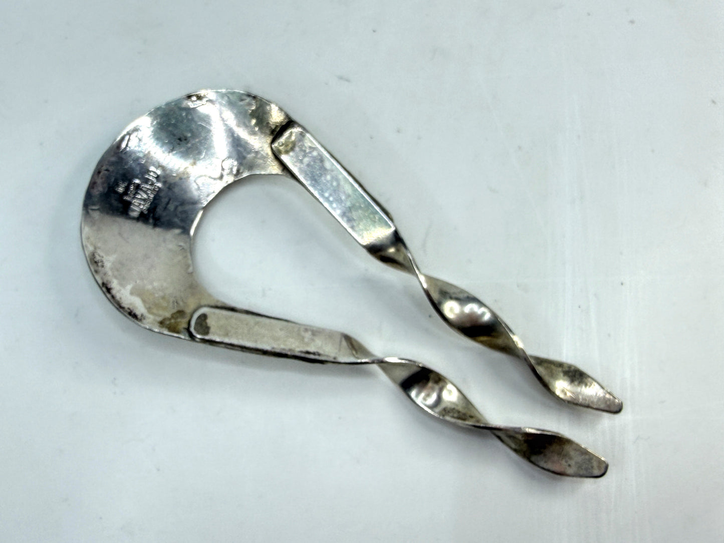 Vintage Navajo D.C Thomas Turquoise Sterling Sugar Tongs Handcrafted SS292