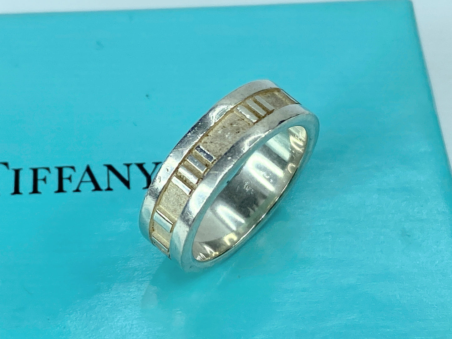 Tiffany & Co 6.7mm Atlas Ring in sterling silver 925 Size 8.75 7.9g JR307