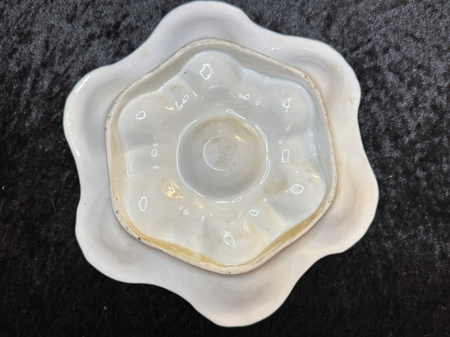 Antique French Oyster Plate Pink Luster Gold Accent 9" A940