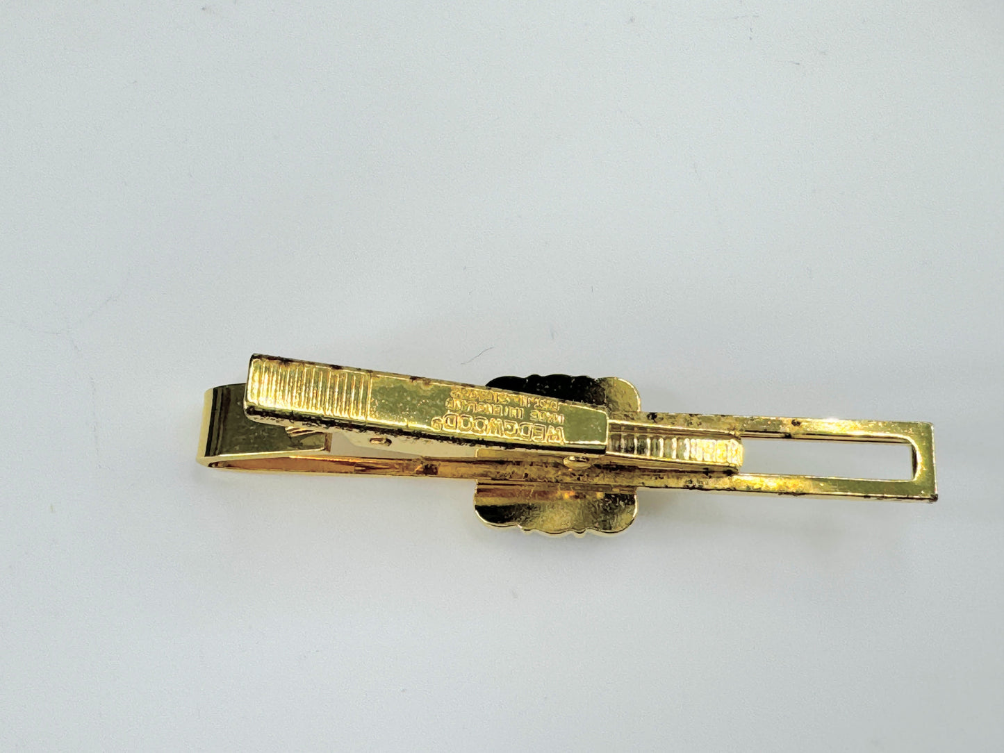 Stratton Wedgwood Jasperware cufflink & Tie Clip Sailing Ship gilt metal JR9410