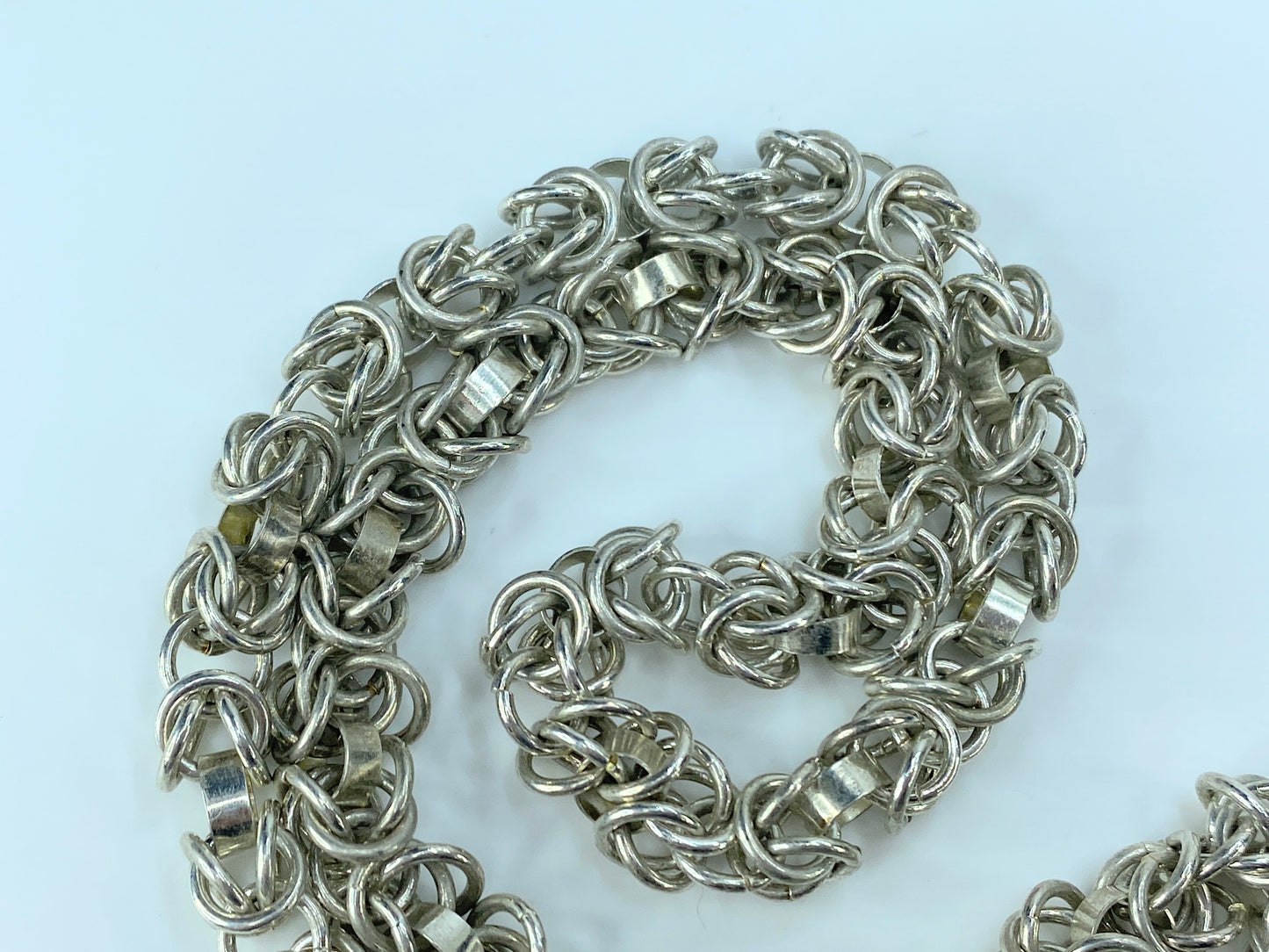 Sterling 925 Byzantine Link Chain Necklace Toggle clasp 19.5" 49.3 gJR9180