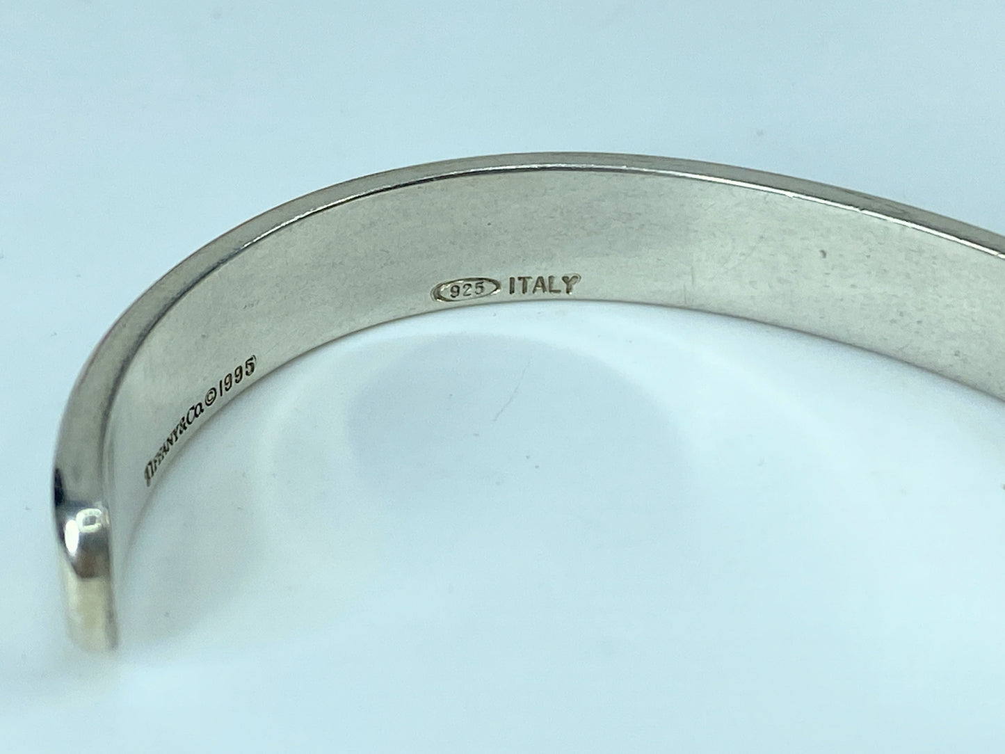 Tiffany & Co Atlas Roman Numeral Bracelet Cuff Bangle Sterling Silver JR308