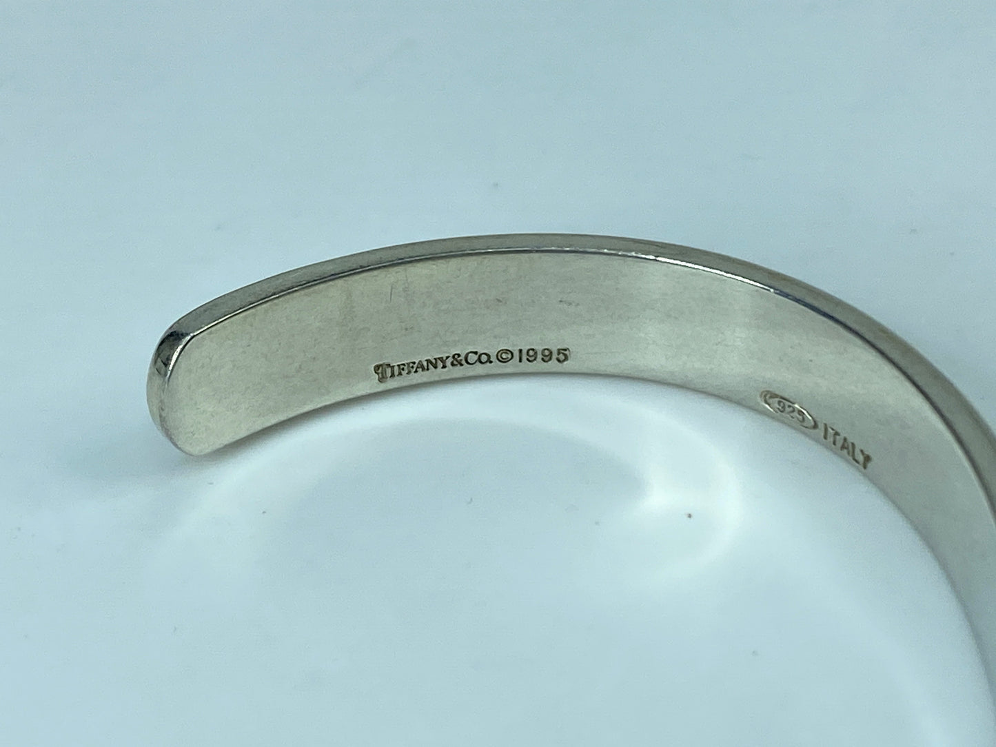 Tiffany & Co Atlas Roman Numeral Bracelet Cuff Bangle Sterling Silver JR308