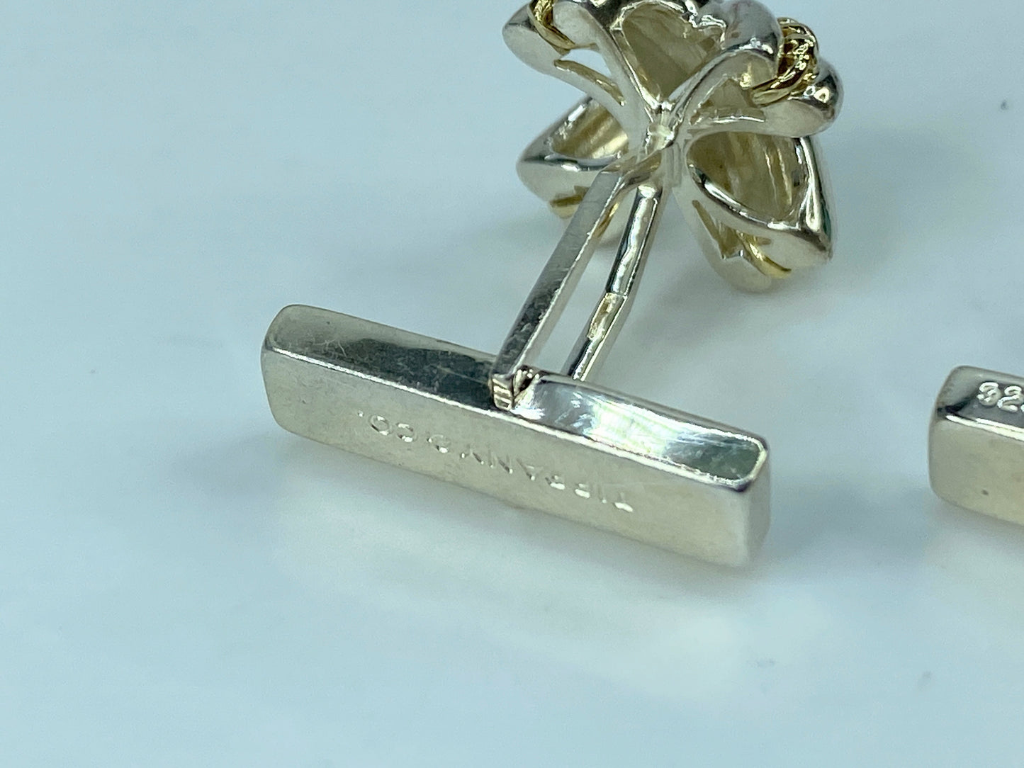Tiffany & Co. 925 Silver & 18k Yellow Gold Signature X Cufflinks 10.8g JR313