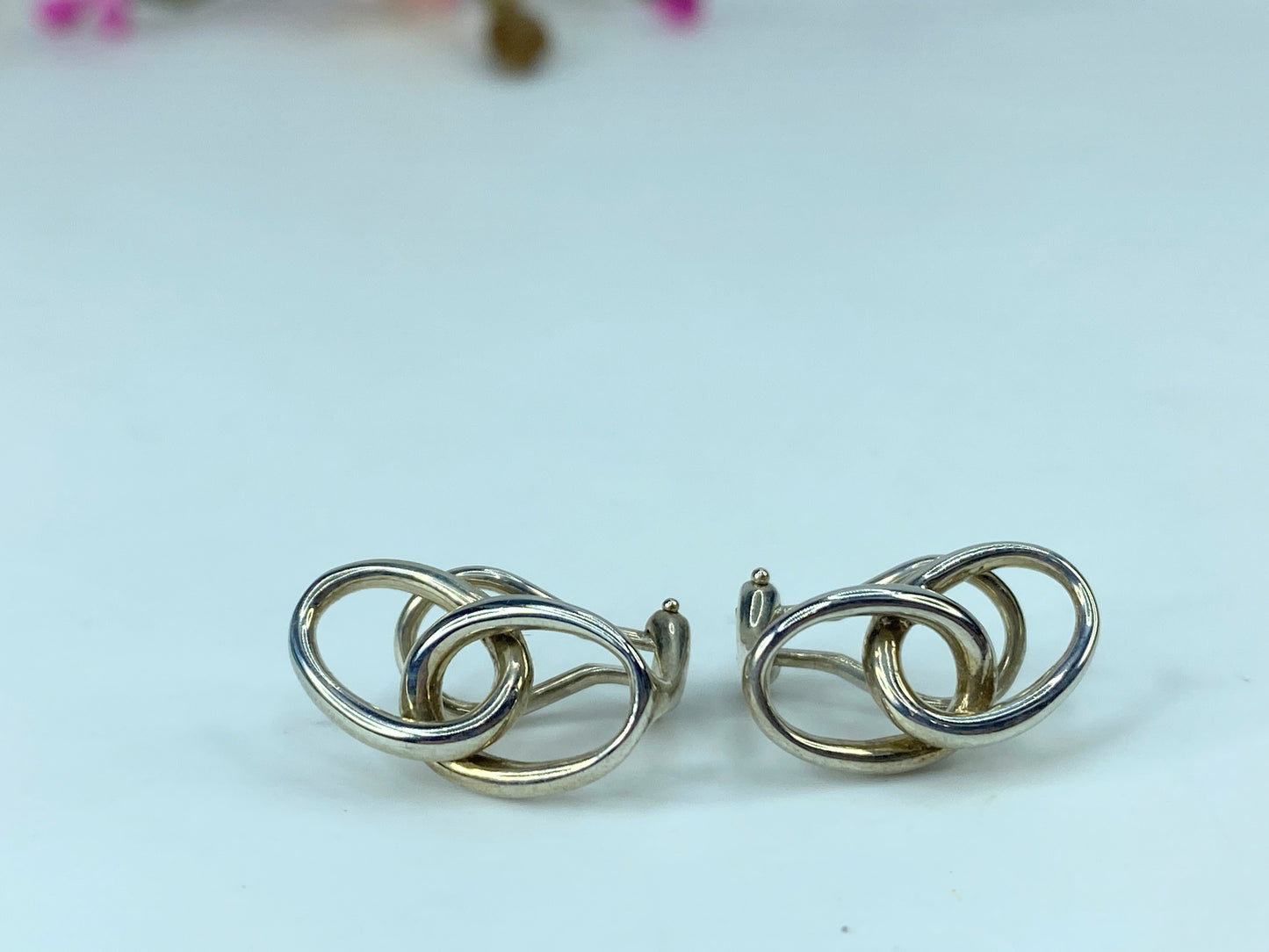 Tiffany & Co Elsa Peretti Sterling Silver Double Loop Clip-On Earrings JR313