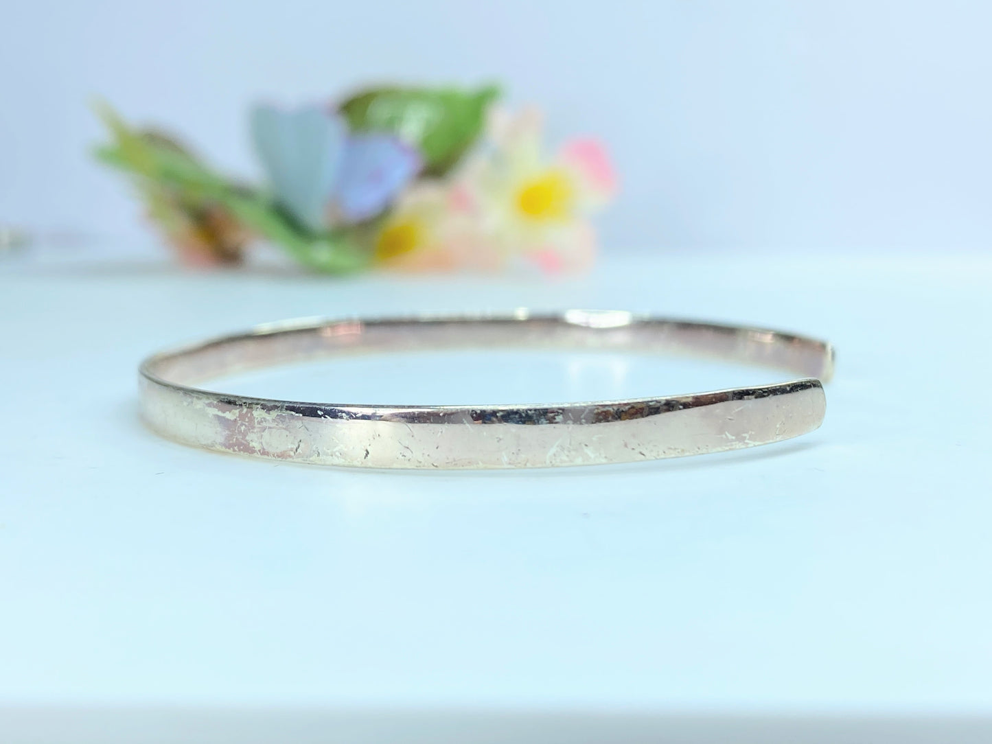Sterling silver cuff 4.2mm "A Sister is a Forever Friend" bangle 7.2g JR0037