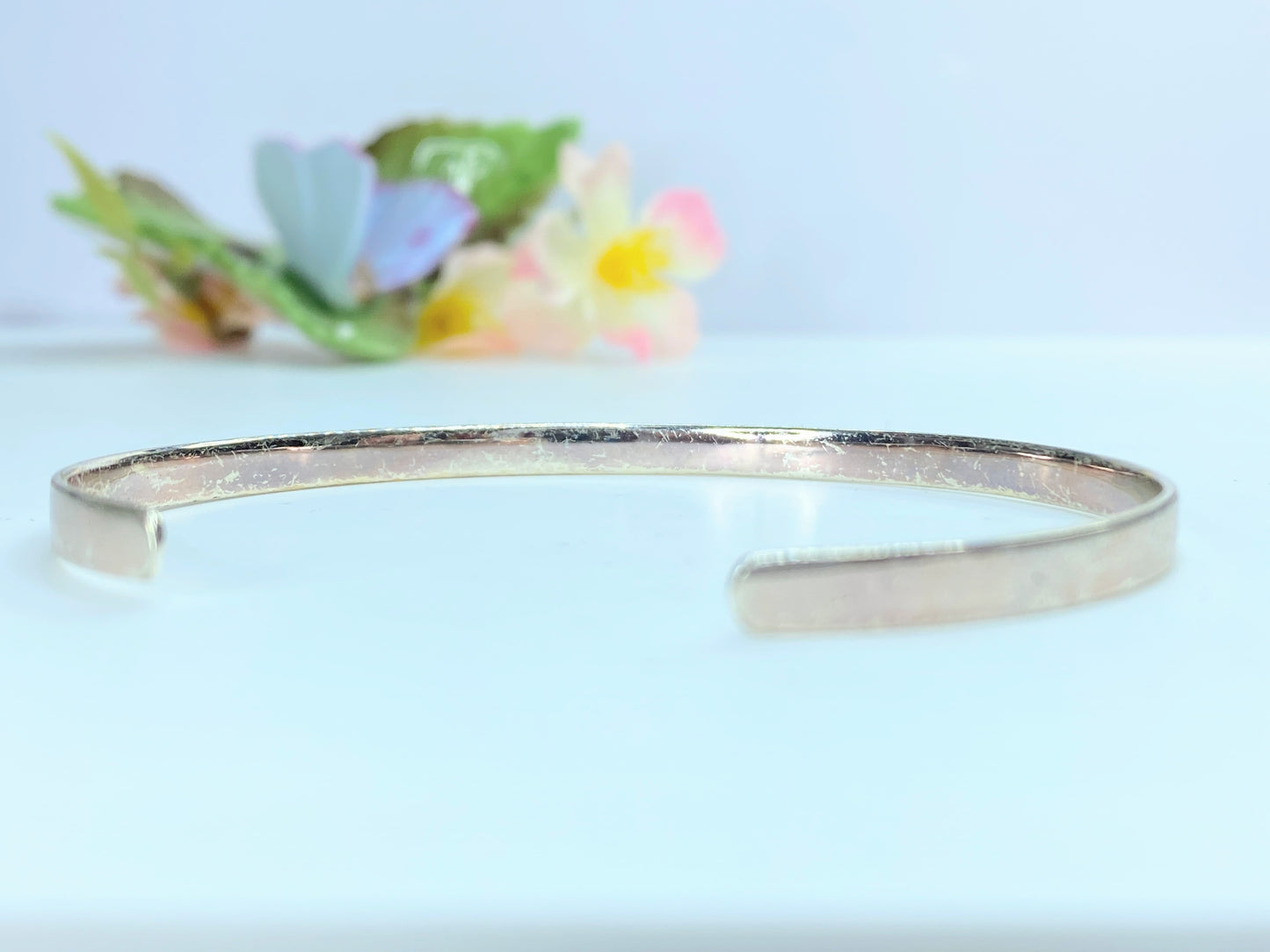 Sterling silver cuff 4.2mm "A Sister is a Forever Friend" bangle 7.2g JR0037