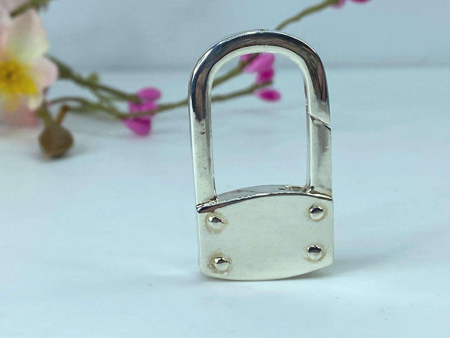 Authentic Sterling Tiffany & Co. Keyring Carabiner Padlock 1.5" 20.9g JR319