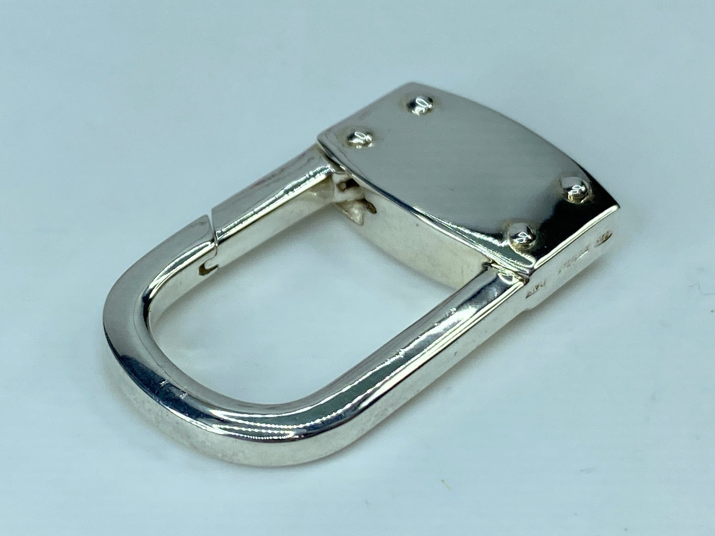 Authentic Sterling Tiffany & Co. Keyring Carabiner Padlock 1.5" 20.9g JR319