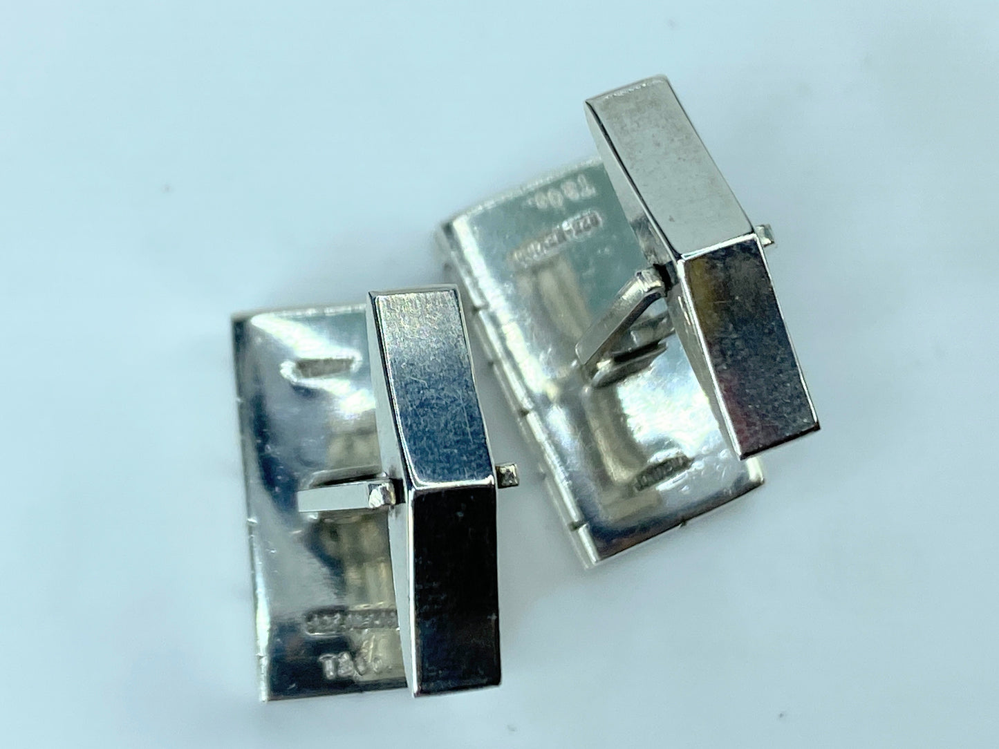Rare 1990s Tiffany & Co Brick brock motif Cufflinks sterling Silver JR321